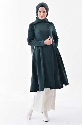 TUBANUR Pocket Pleated Cape 3041-07 Emerald Green 3041-07