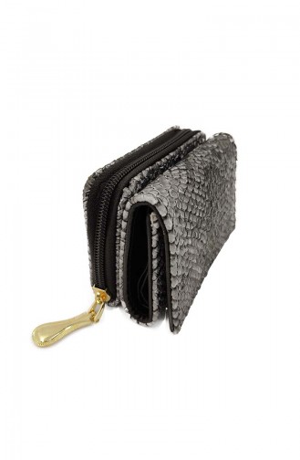 Dame Brieftasche IR15-01 Schwarze und weiße Schlangenhaut 15-01
