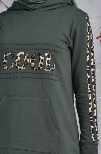 Sefamerve Leopard Patterned Tracksuit 1409-03 Khaki 1409-03