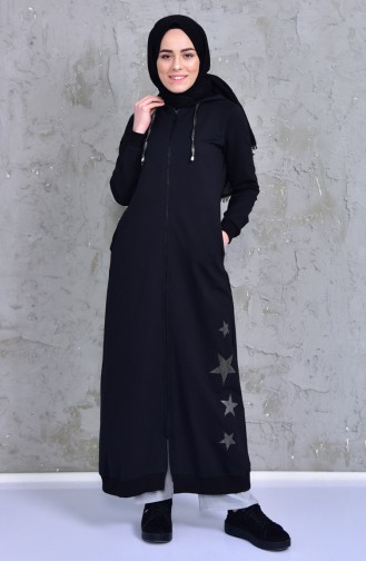 Abaya Sport a Capuche 2014-01 Noir 2014-01