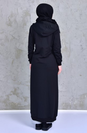 Hooded Sport Abaya 2014-01 Black 2014-01