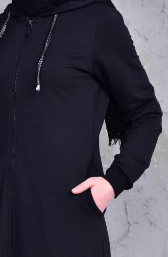 Hooded Sport Abaya 2014-01 Black 2014-01