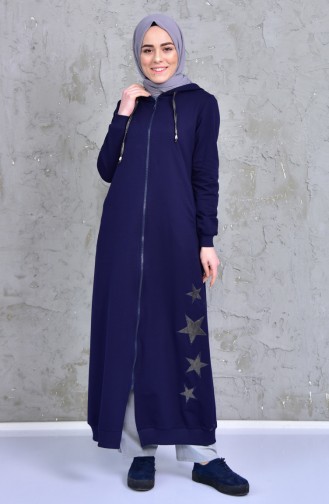 Sport Abaya mit Kapuze 2014-02 Dunkelblau 2014-02