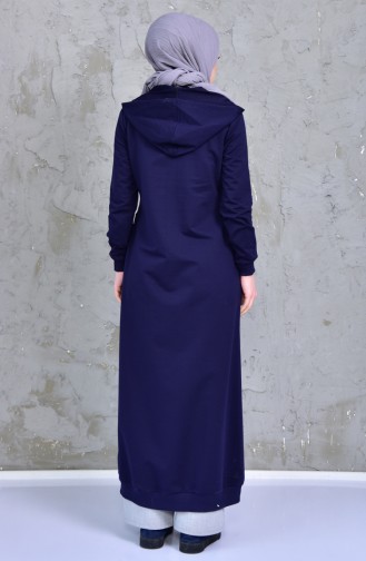 Sport Abaya mit Kapuze 2014-02 Dunkelblau 2014-02