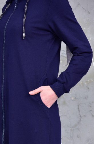 Hooded Sport Abaya 2014-02 Navy Blue 2014-02