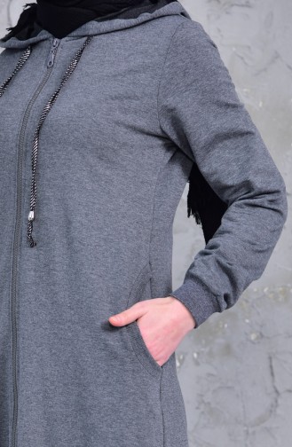 Hooded Sport Abaya 2014-04 Gray 2014-04