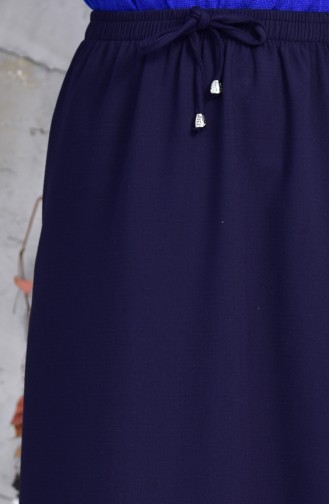 Plated Waist Skirt 1090-01 Navy Blue 1090-01