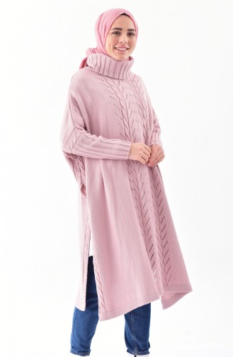 Poncho a Motifs Tricot 4109-06 Poudre 4109-06