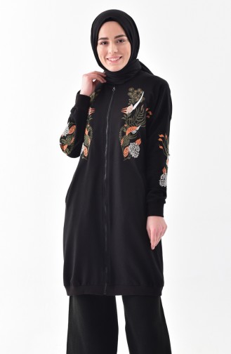 Embroidered Sweatshirt 2039-02 Black 2039-02