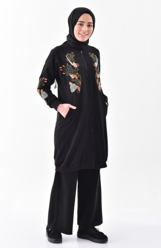 Embroidered Sweatshirt 2039-02 Black 2039-02