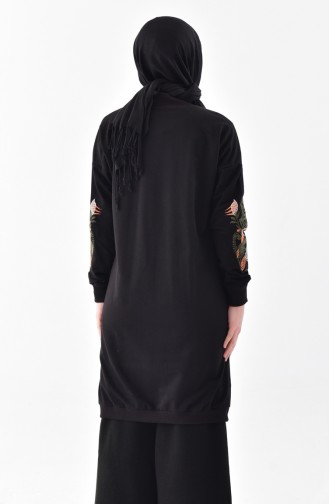 Embroidered Sweatshirt 2039-02 Black 2039-02