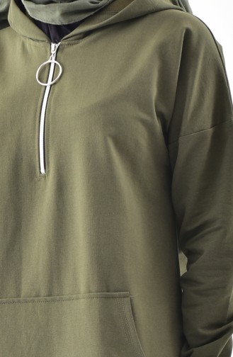 iLMEK Zippered Sweatshirt 5208-03 Khaki 5208-03