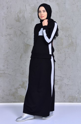 Garnili Blouse Skirt Double Suit 2207-01 Black 2207-01