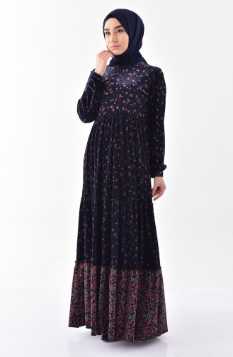 Robe Velours 2099-02 Bleu Marine 2099-02
