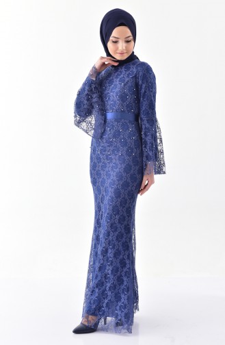 Pearl Lace Covering Dress 60731-06 Indigo 60731-06