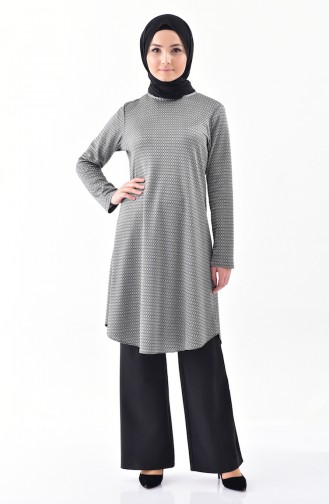 Patterned Tunic 1122B-01 Gray Black 1122B-01