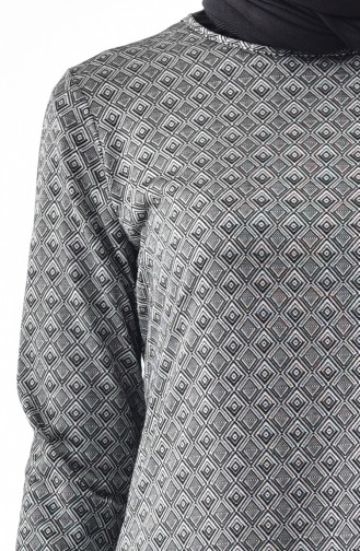 Tunique a Motifs 1122C-01 Gris Noir 1122C-01