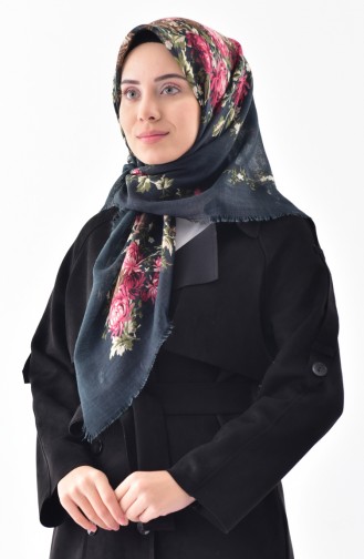Echarpe Cotton a Motifs 2155-03 Pétrol Rose Foncé 2155-03