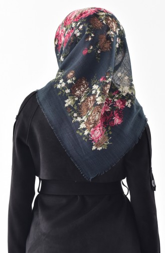 Echarpe Cotton a Motifs 2155-03 Pétrol Rose Foncé 2155-03
