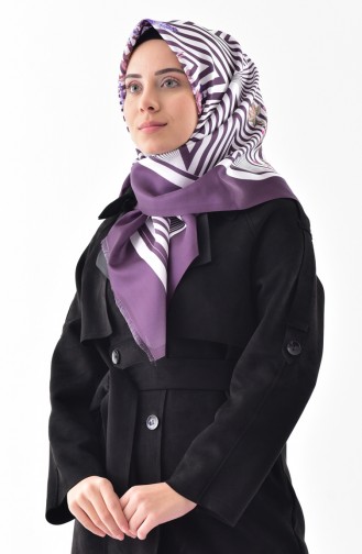 Digital Printed Taffeta Shawl 95236-04 Dark Purple 95236-04