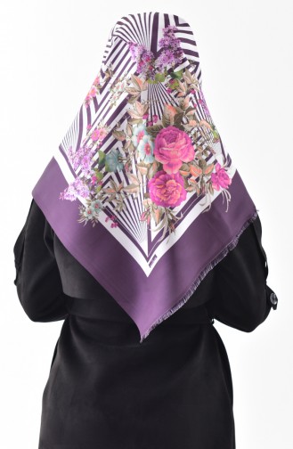 Digital Printed Taffeta Shawl 95236-04 Dark Purple 95236-04