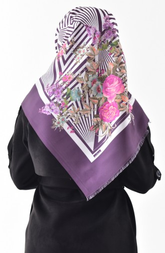 Digital Printed Taffeta Shawl 95236-04 Dark Purple 95236-04