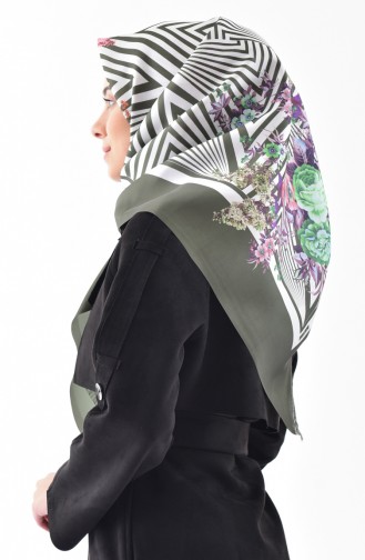 Digital Printed Taffeta Shawl 95236-05 Khaki 95236-05