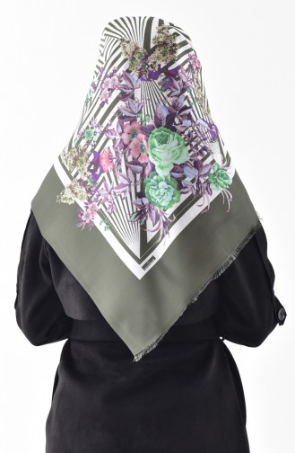 Digital Printed Taffeta Shawl 95236-05 Khaki 95236-05