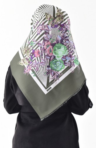 Digital Printed Taffeta Shawl 95236-05 Khaki 95236-05