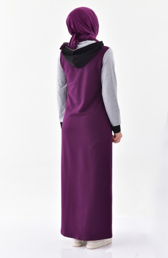 Abaya Sport Pierre Imprimée 2012-02 Pourpre 2012-02