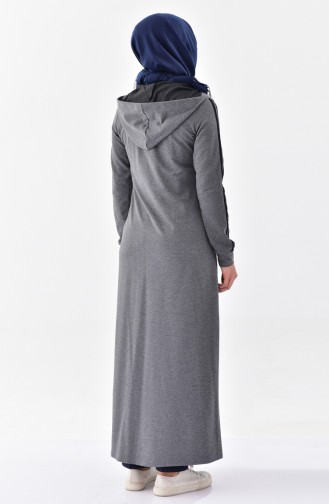 Abaya Sport a Capuche 2022-02 Gris Bleu Marine 2022-02