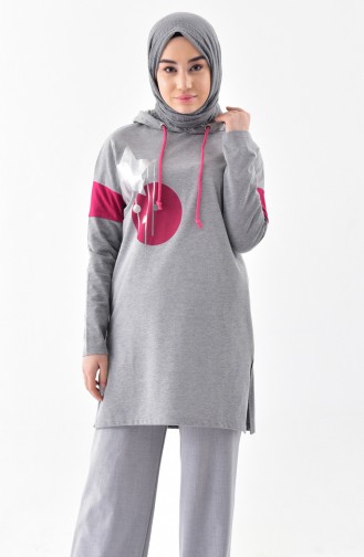 Sweatshirt a Capuche 1075-01 Gris 1075-01