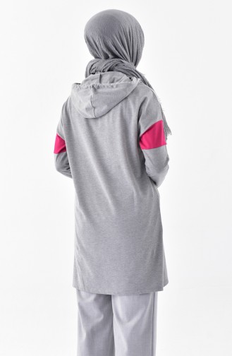 Sweatshirt a Capuche 1075-01 Gris 1075-01