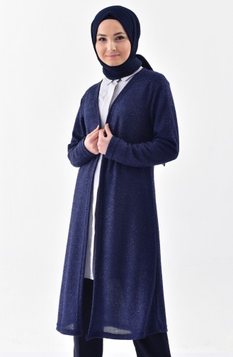 Silvery Cardigan 7747-01 Navy Blue 7747-01