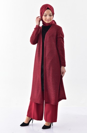 Silvery Cardigan 7747-03 Claret Red 7747-03