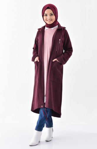 Stand-up Collar Fleece Cape 2188-03 Claret Red 2188-03