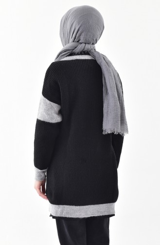 Pull Tricot avec Poches 3218-01 Noir 3218-01