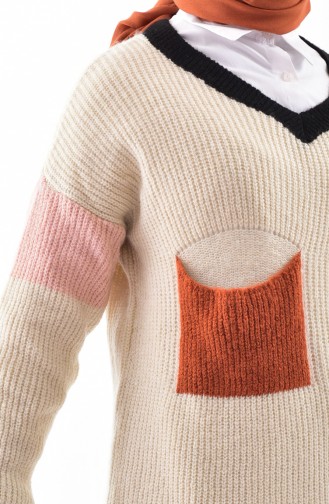 Pocket Knitwear Sweater 3218-05 Stone 3218-05