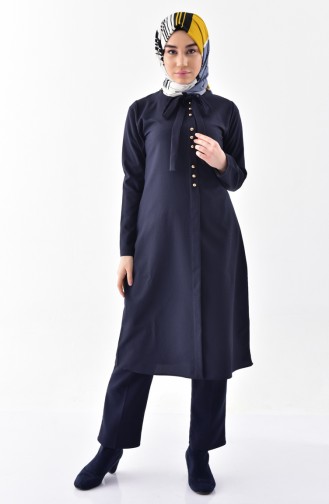 Buglem Tie Collar Tunic 1084-10 Navy 1084-10