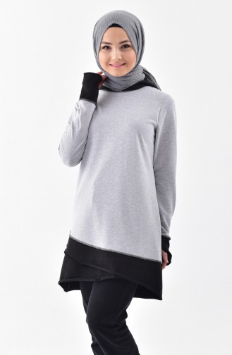 Tunique Sport a Capuche 3060-02 Gris Noir 3060-02