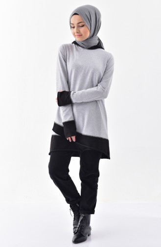 Tunique Sport a Capuche 3060-02 Gris Noir 3060-02