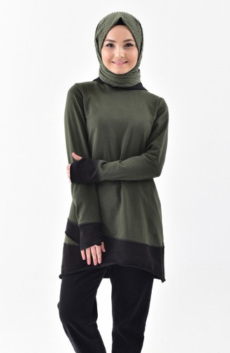 Tunique Sport a Capuche 3060-03 Khaki Noir 3060-03