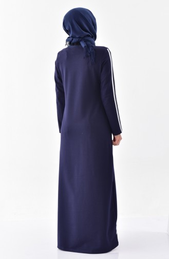 فستان رياضي بتصميم مُطبع  2063-01 لون كحلي 2063-01
