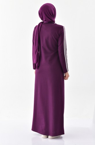 فستان رياضي بتصميم مُطبع 2063-05 لون بنفسجي 2063-05