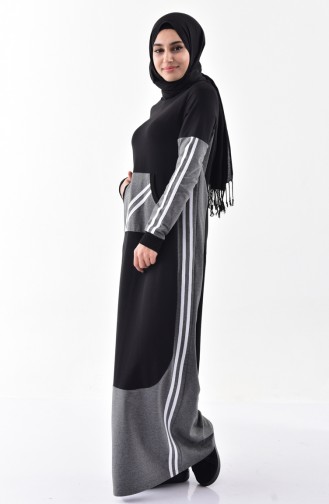 Striped Sport Dress 2070-01 Black 2070-01