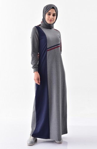 Striped Sport Dress 2110-03 Smoked Navy Blue 2110-03