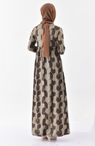 Brown Hijab Dress 7139-02