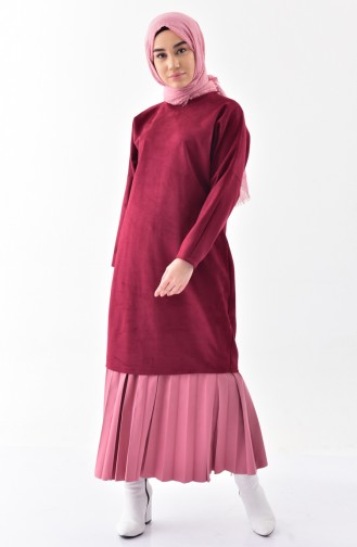 Bat Sleeve Suede Tunic 5865-11 Claret Red 5865-11