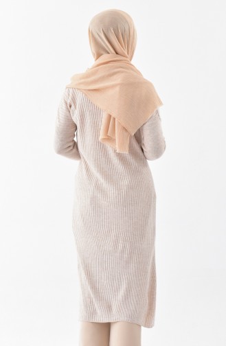 Longue Tunique Tricot 8091-01 Beige 8091-01