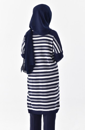Tunique Tricot a Rayure 8095-01 Bleu Marine 8095-01